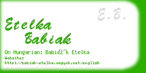 etelka babiak business card